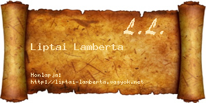 Liptai Lamberta névjegykártya